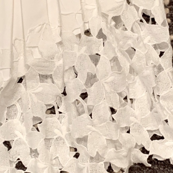 🌼🌼NWT Elie Tahari Sheba Pleated and Embroidered Flower Mini Skirt, Size 4 - Picture 4 of 8